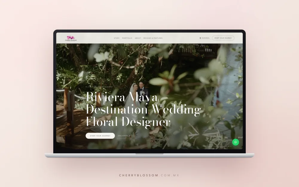 Cherry Blossom bilingual destination-wedding website by RGV Web